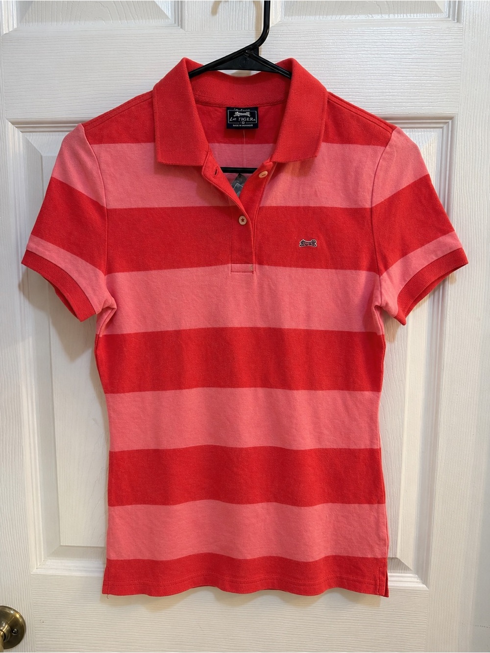 Le Tigre Red & Pink Striped Polo